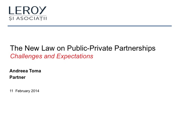 The New Law on Public-Private Partnerships: Challenges and Expectations